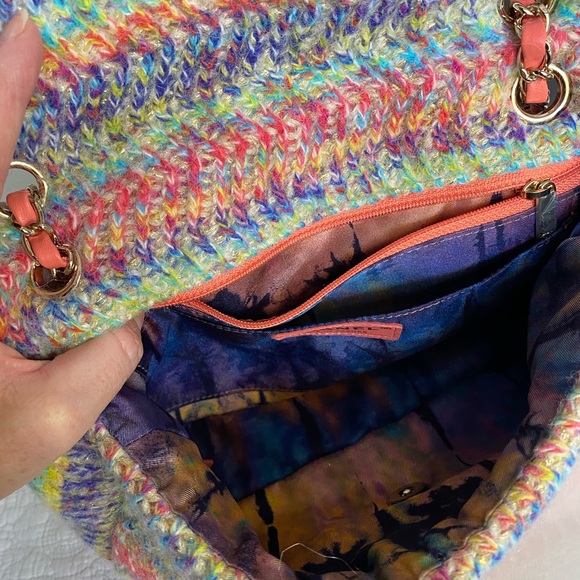 ‼️SOLD‼️Wool Rainbow Métiers D’Art Flap Bag NEW - Picture 6 of 11